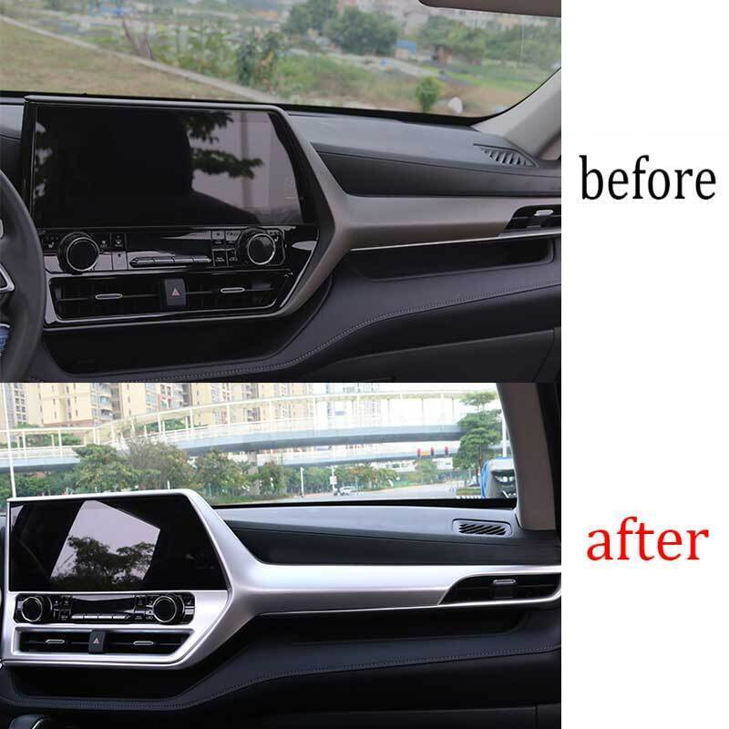 2020-2022 Middle Console Dashboard Strip Trim Matte Silver for Toyota Highlander