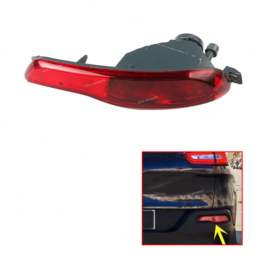Rear Right Bumper Reflector Housing Fog Lamp Light Cover Fit for Jeep Cherokee 14-18