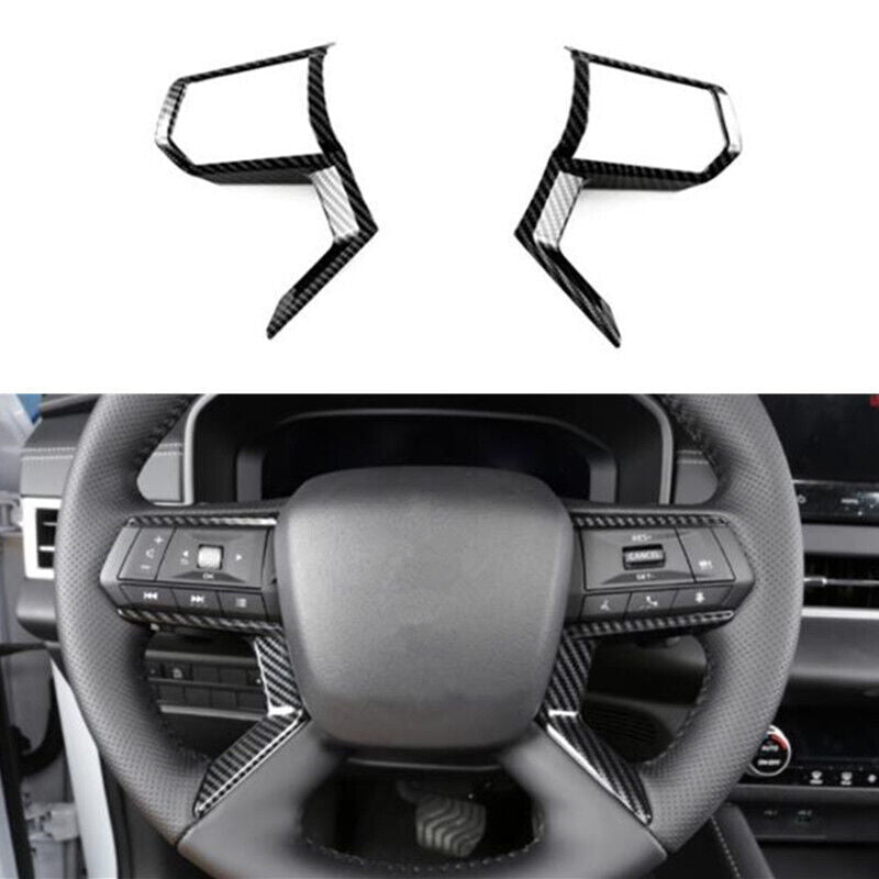 Carbon Fiber Car Steering Wheel Cover Trim for Mitsubishi Outlander 2022 2023