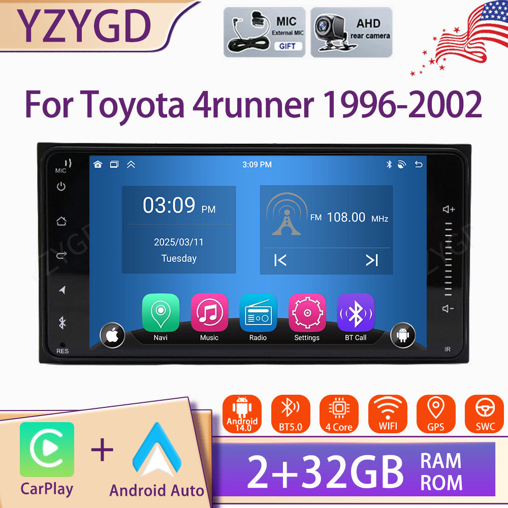 7inch Carplay Car Radio for Toyota for 4runner 1996-2002 Stereo Android 14 GPS Navi