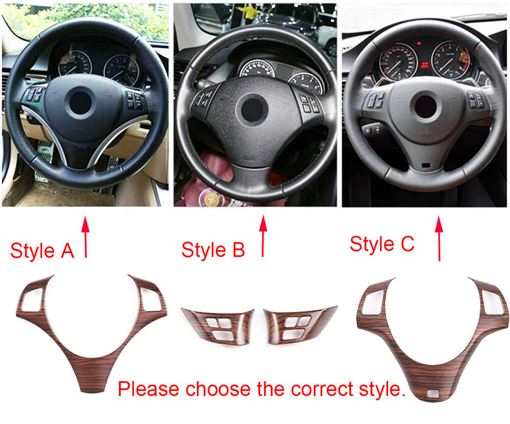 for BMW 3 Series E90 E92 E93 2005-12 Inner Steering Wheel Panel Cover ABS Silver