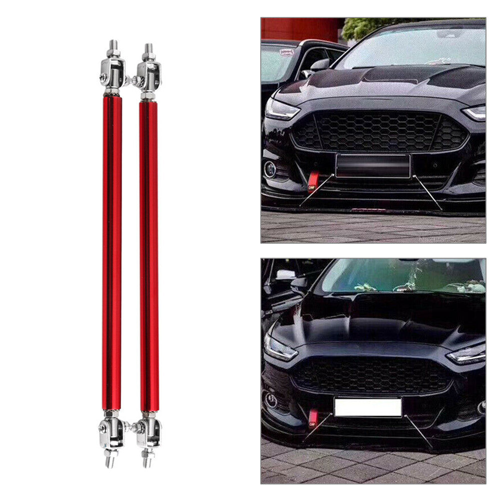 Adjustable front bumper lip splitter strut support rod suitable for universal applications.