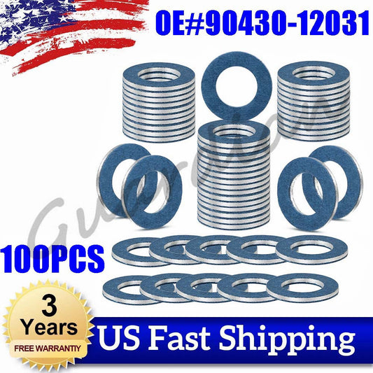 100x Oil Drain Plug Gasket Crush Washer 90430-12031 for LEXUS for TOYOTA 4RUNNER