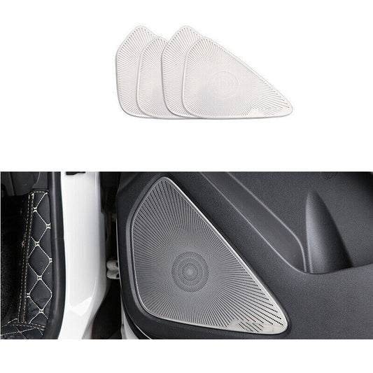for Chevrolet Equinox 2018-2021 Silver Stainless Inner Door Speaker Cover Trim