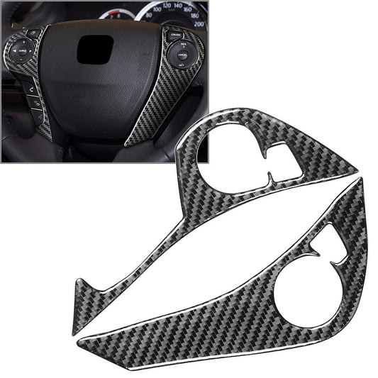Carbon Fiber Steering Wheel Trim Button Cover Black for Honda Accord 2013-2017