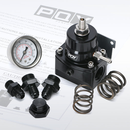 Fuel Inject Pressure Regulator W/ Boost Gauge 3-70 psi 6AN EFI Kit AN6 Fittings
