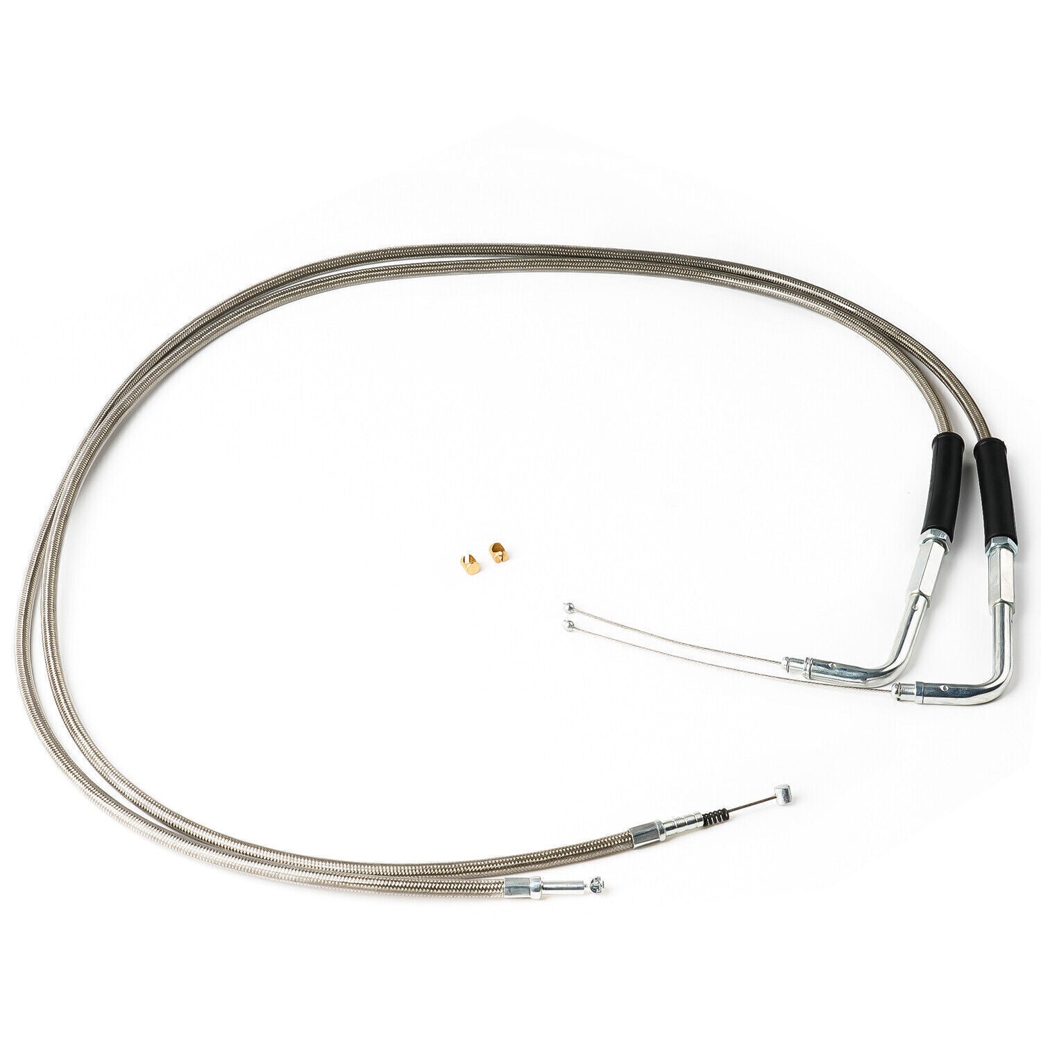 Stainless Steel Throttle  Idle Cable Set fits for Harley Davidson 42 KY