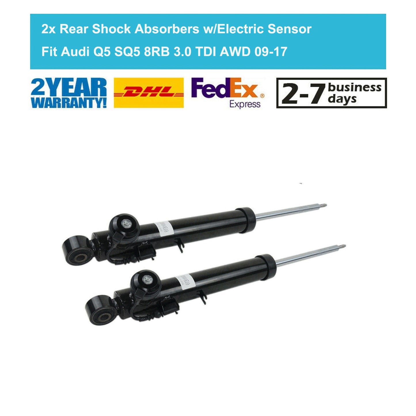 2x Rear Shock Absorber Struts w/Electric Fit for Audi Q5 AQ5 SQ5 2009-2017 8R0513025