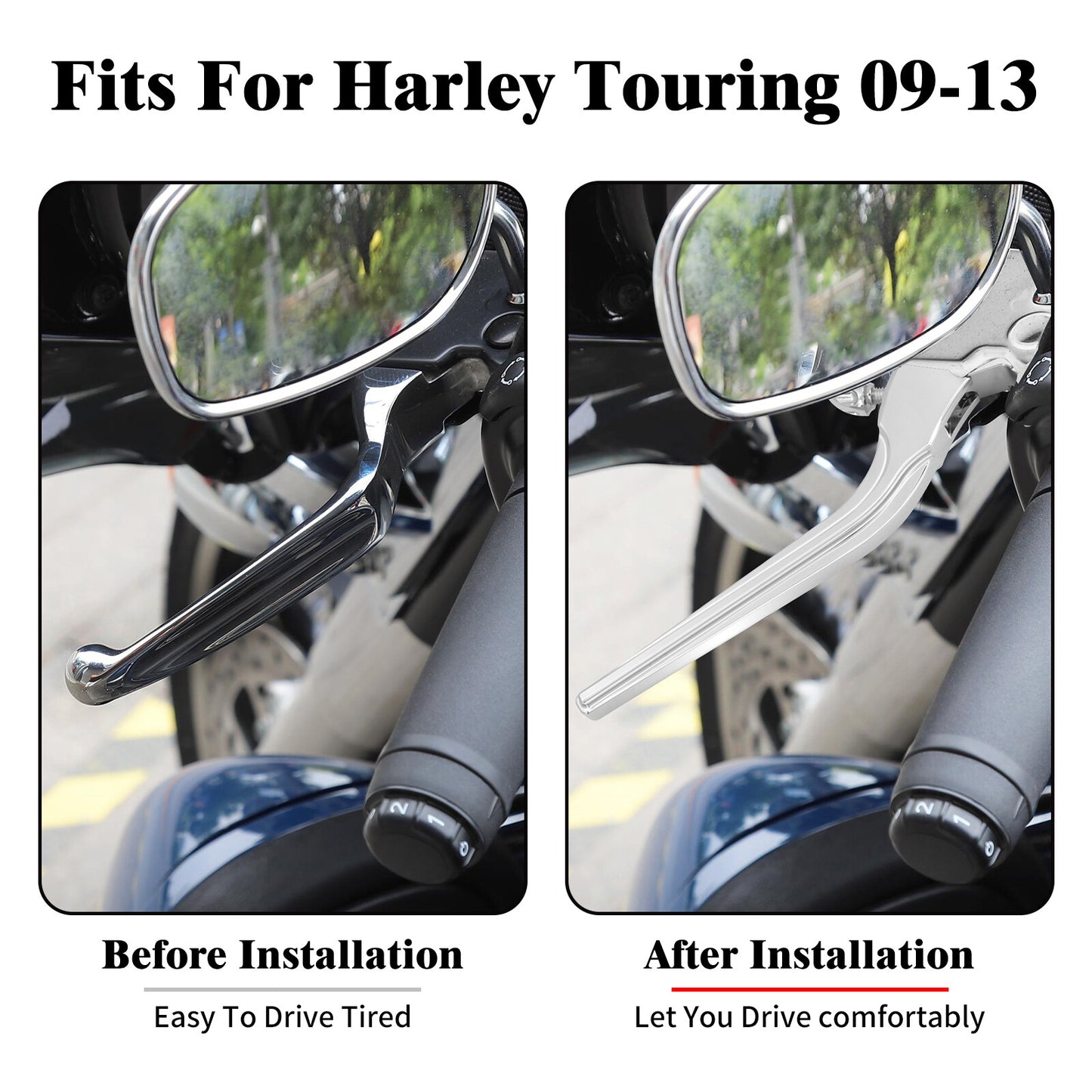 Chrome Brake Clutch Levers for Harley Touring Street Electra Road Glide 09-2013