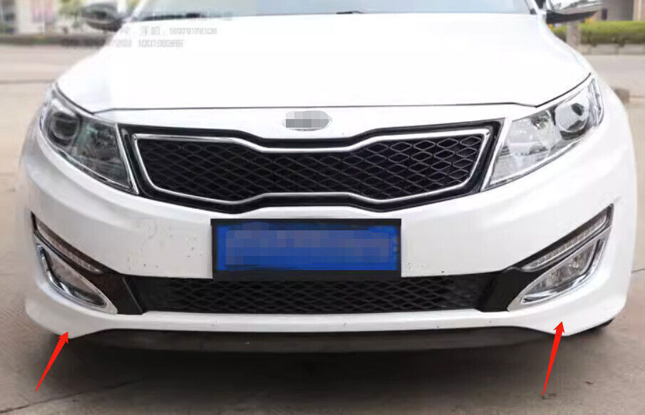 for Kia K5 Optima 2011-13 ABS Chrome Front Bumper Fog Light Lamp Frame Trim 2PC