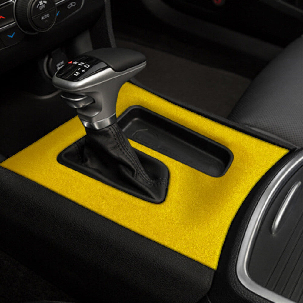 Suede Yellow Center Console Gear Shift Box Panel Cover for Dodge Charger 2015-22