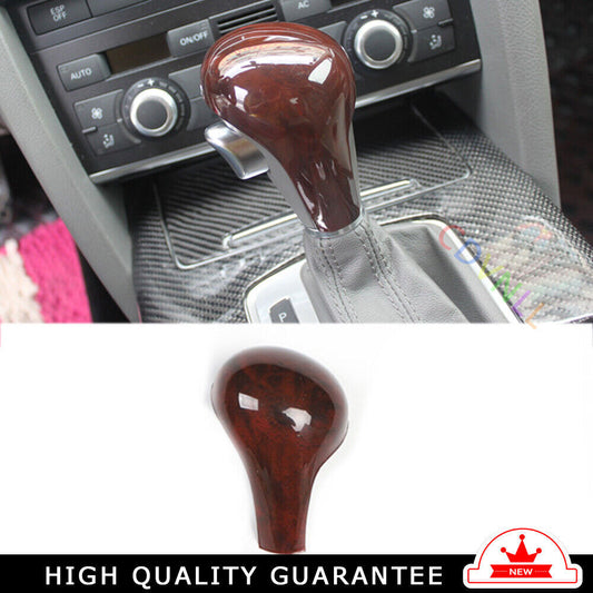 Car Inner Gear Shift Knob Head Cover Trim Fit for Audi A6L 2005-2011 Brown Wood