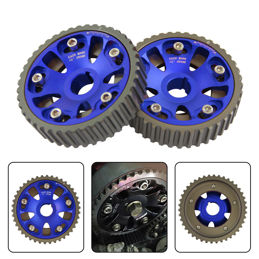 2PCS Adjustable Cam Gears For 93-01 for Honda Prelude H22 H22A1 H22A4 DOHC VTEC Blue