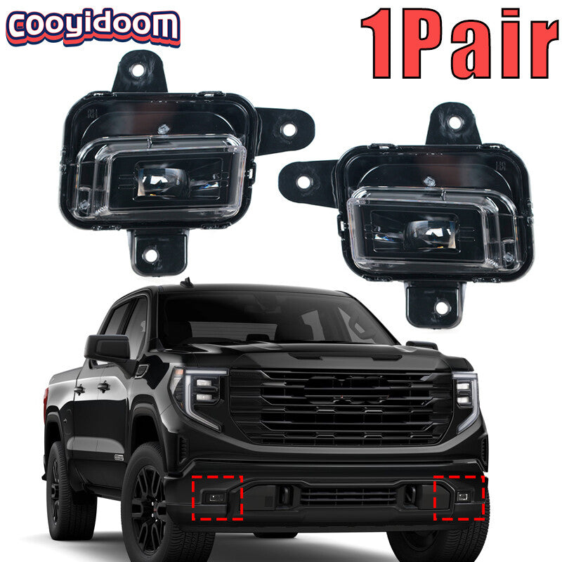 1 Pair LED Right Front Bumper Fog Light for Gmc for Sierra 1500 2022-2024