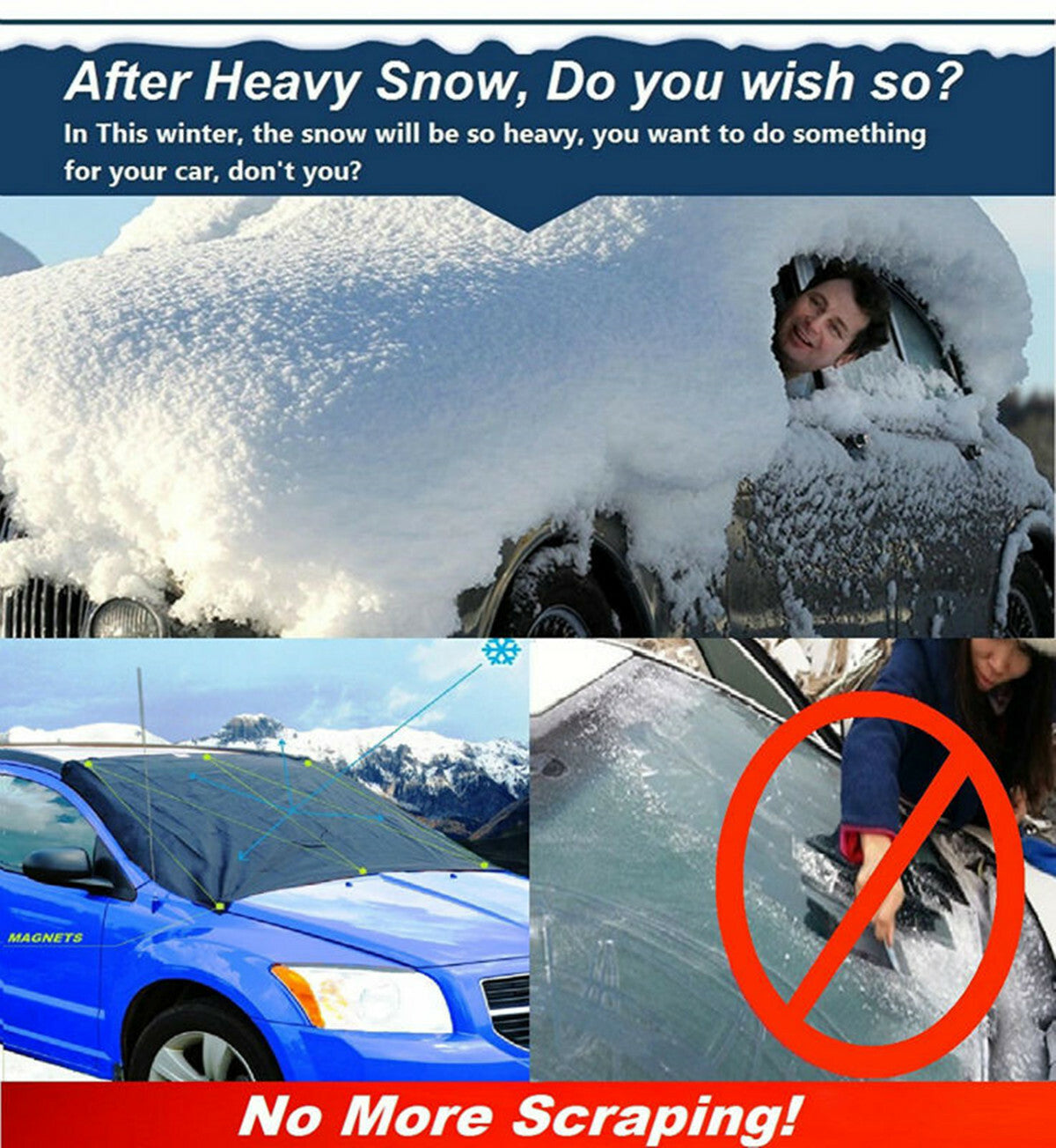 Car Windshield Snow Front Window Cover Truck SUV Ice Protector Shield w/Pouch