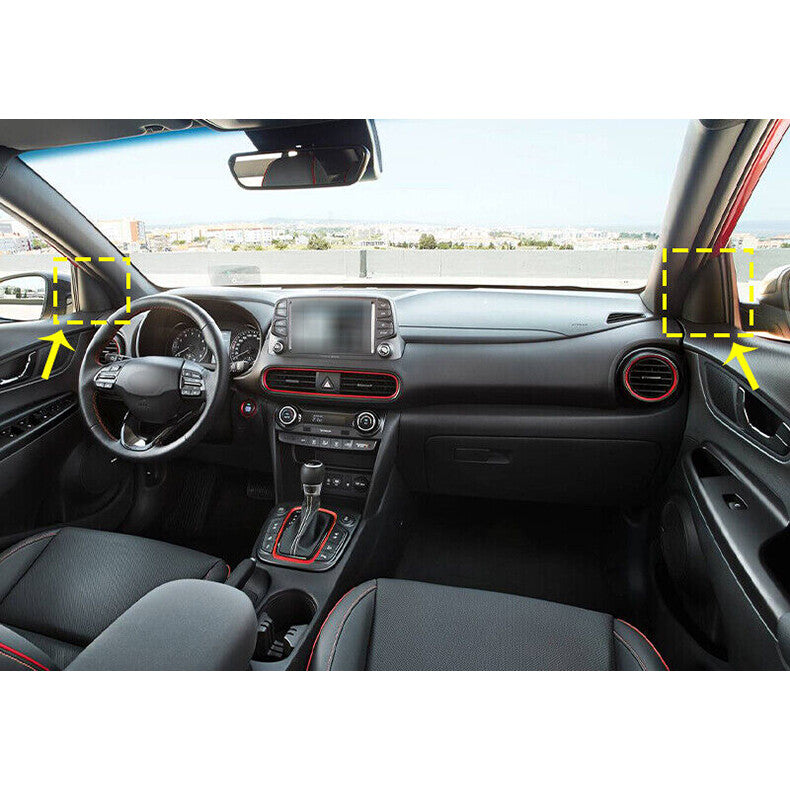 for Hyundai Kona 2018-2022 Carbon Fiber Front Triangle A-Pillar Cover Trim decor