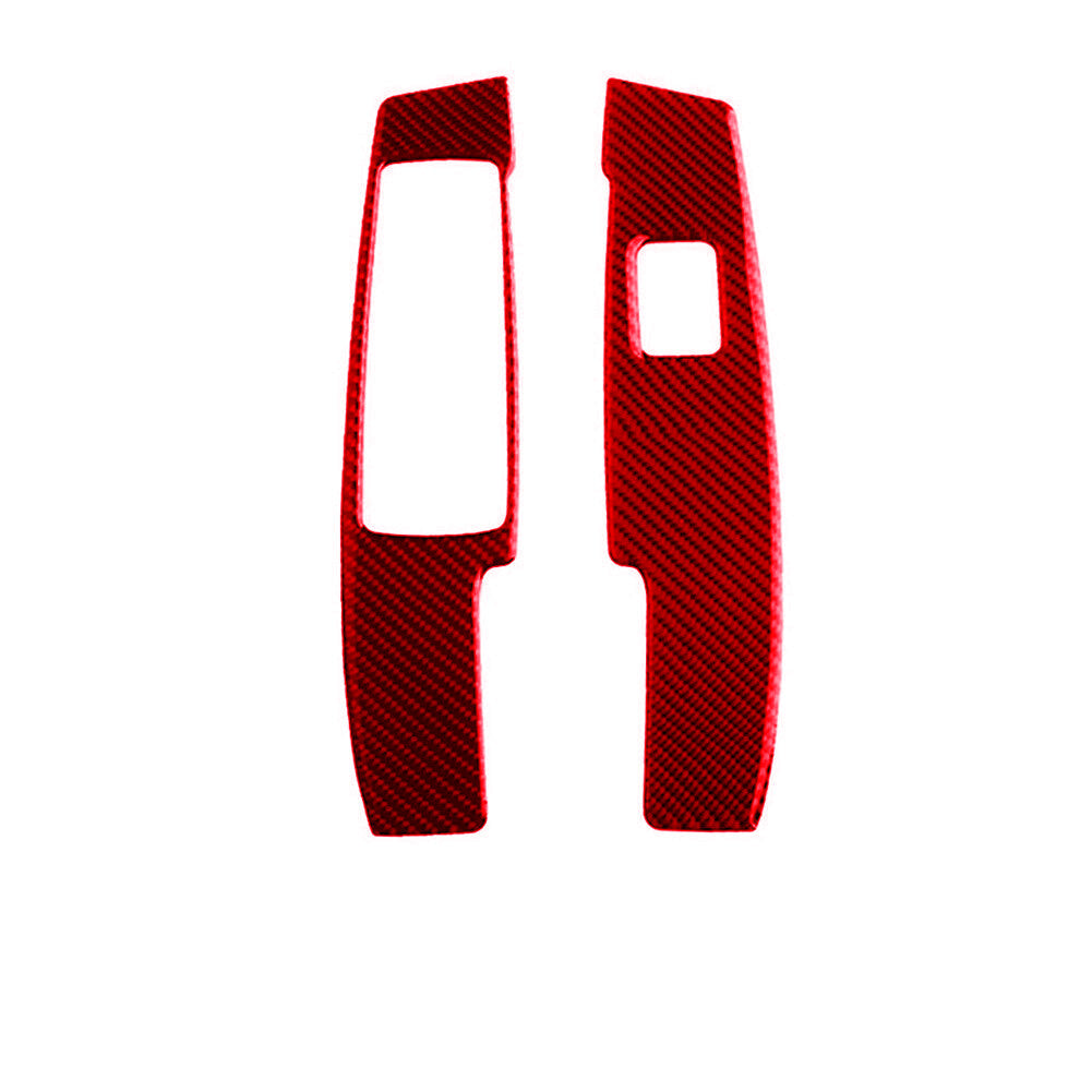 2x Red Carbon Fiber Window Control Panel Trim for Mercedes-Benz W204 2007-13