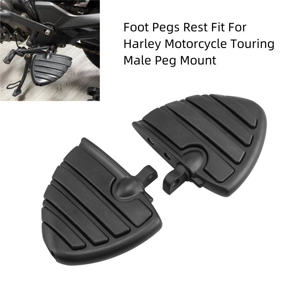 Black Rubber Foot Pegs Rest Footrest for Harley Motorcycle Touring Male Mount