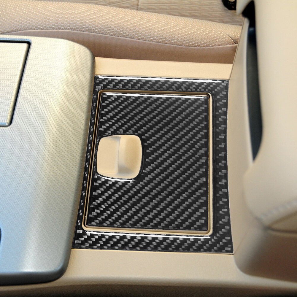 2X Carbon Fiber Center Console Storage Box Cover Trim for Toyota for Camry 2012-2014