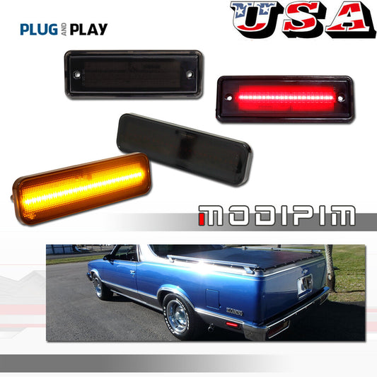 Smoked amber/red LED side marker lights suitable for 78-87 El Camino, Caballero, and Malibu