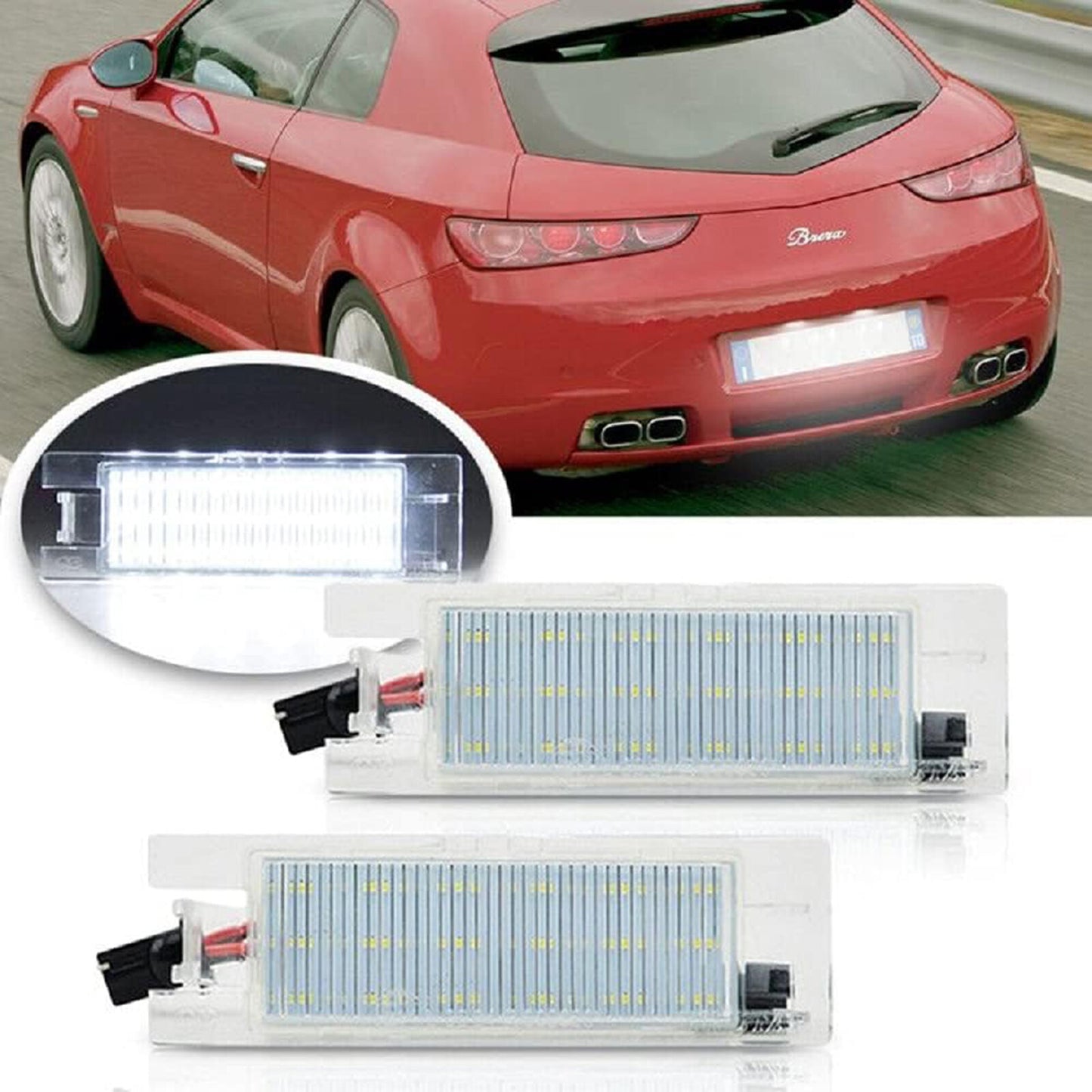 White LED License Number Plate Light for Alfa Romeo 147 156 159 166 Brera Spider
