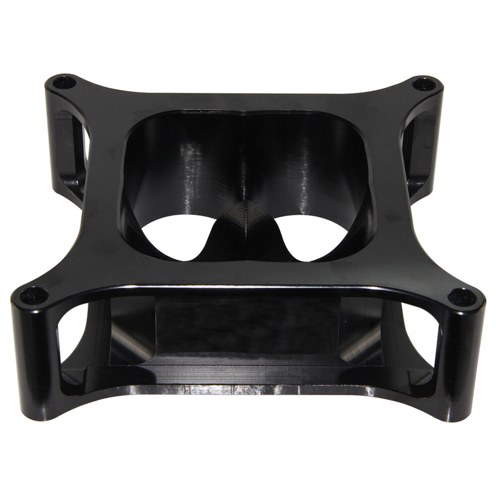 2 inch T6 Aluminum 4150 CNC Machined Carburetor Spacer Square Bore 4 Port Black