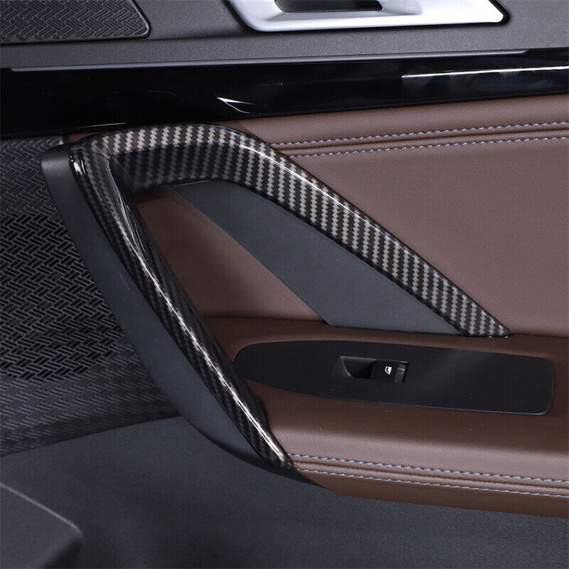 Carbon Fiber Look Inner Handle Door Armrest Frame Cover Trim for BMW X1 2023-25