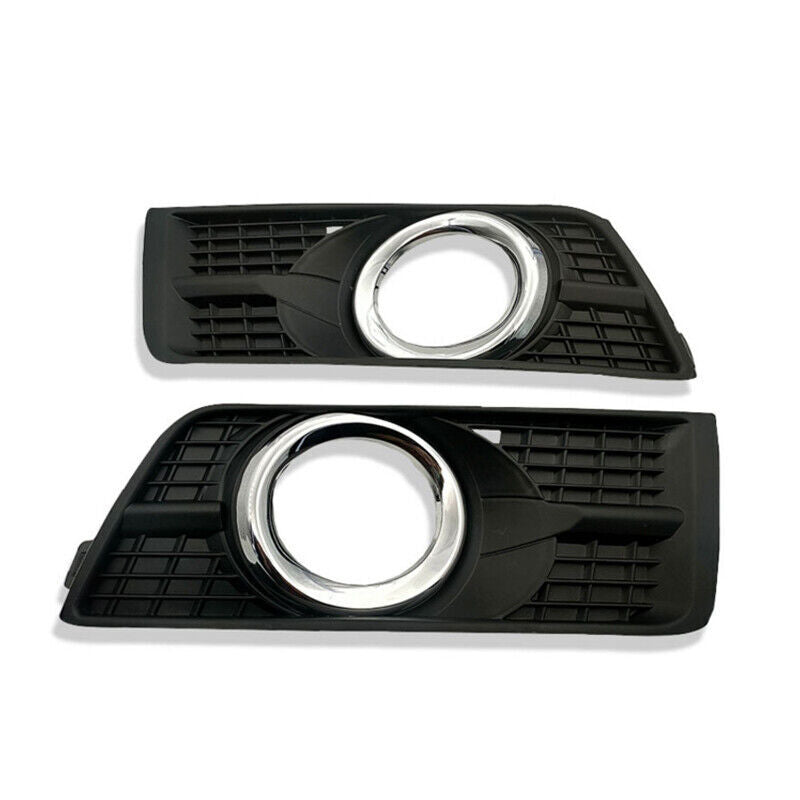 Pair of front fog light protector bezel trim with chrome accents for 2010-2016 for Cadillac SRX