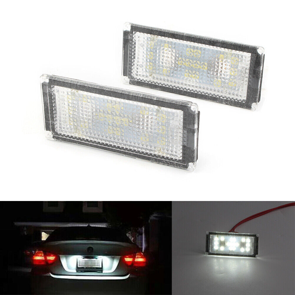 2pcs Car 18SMD LED License Plate Light Lamps White Fit for BMW E66 4D 7 Series 12V