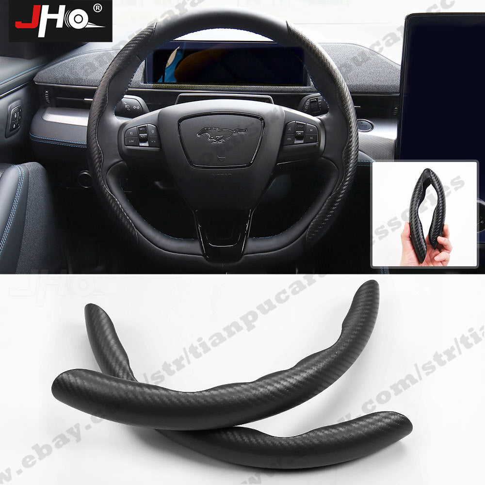 2x Carbon Fiber Universal Car Steering Wheel Booster Cover Accessories Non-Slip
