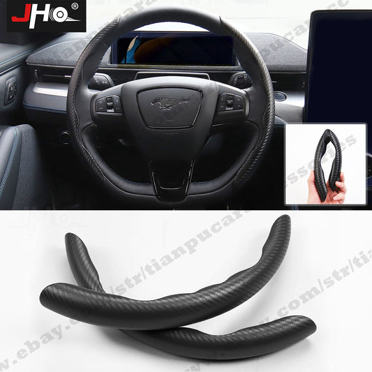 2x Carbon Fiber Universal Car Steering Wheel Booster Cover Accessories Non-Slip
