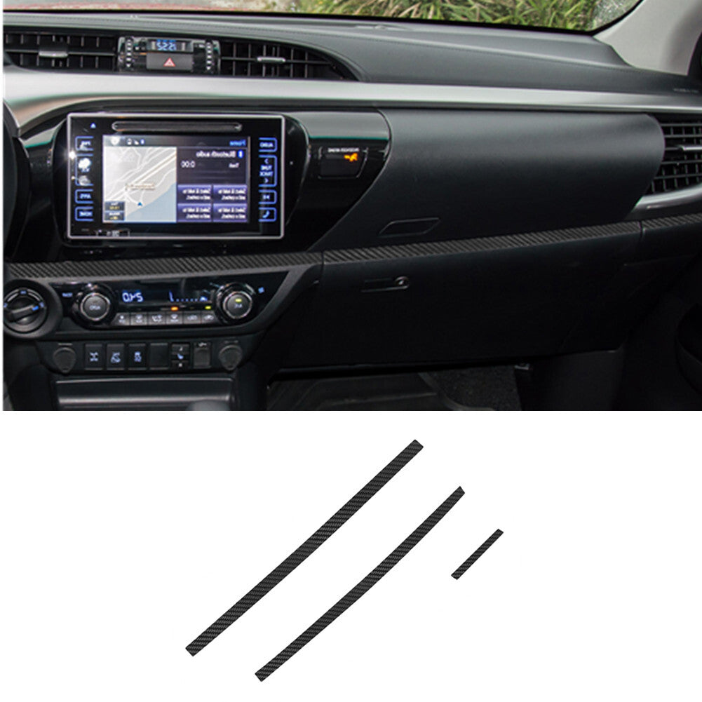 5X Carbon Fiber Driver Side Dashboard Cover Trim for Toyota Hilux 2015-2021