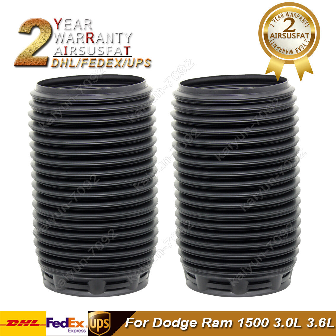 2x Rear Air Suspension Spring Bag Dust Boots for Dodge for Ram 1500 68248948AA