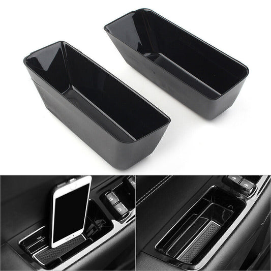 2X Car Rear Door Handle Armrest Storage Box Tray Bin Kit for Ford Edge 2015-2020