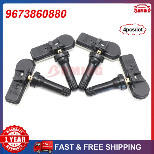 Set of 4pcs TPMS Tire Pressure Sensor New for Peugeot 308 508 Partner for Citroen C4