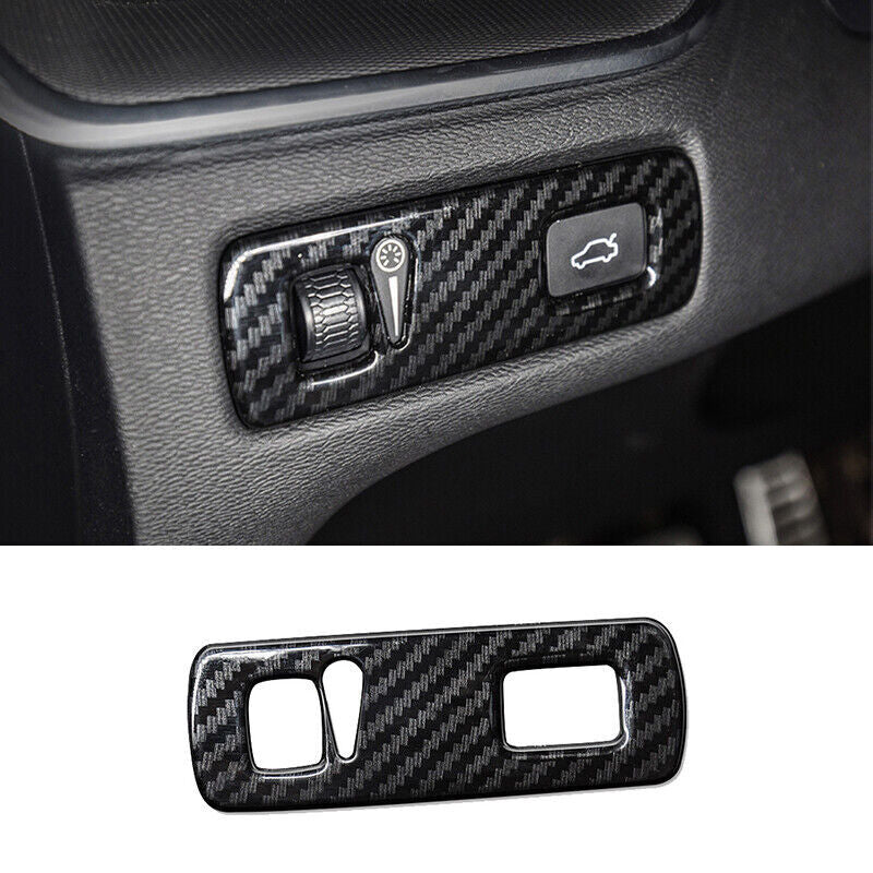 for Volvo XC40 2019-2022 Carbon Fiber Car Headlight Switch Control Frame Trim