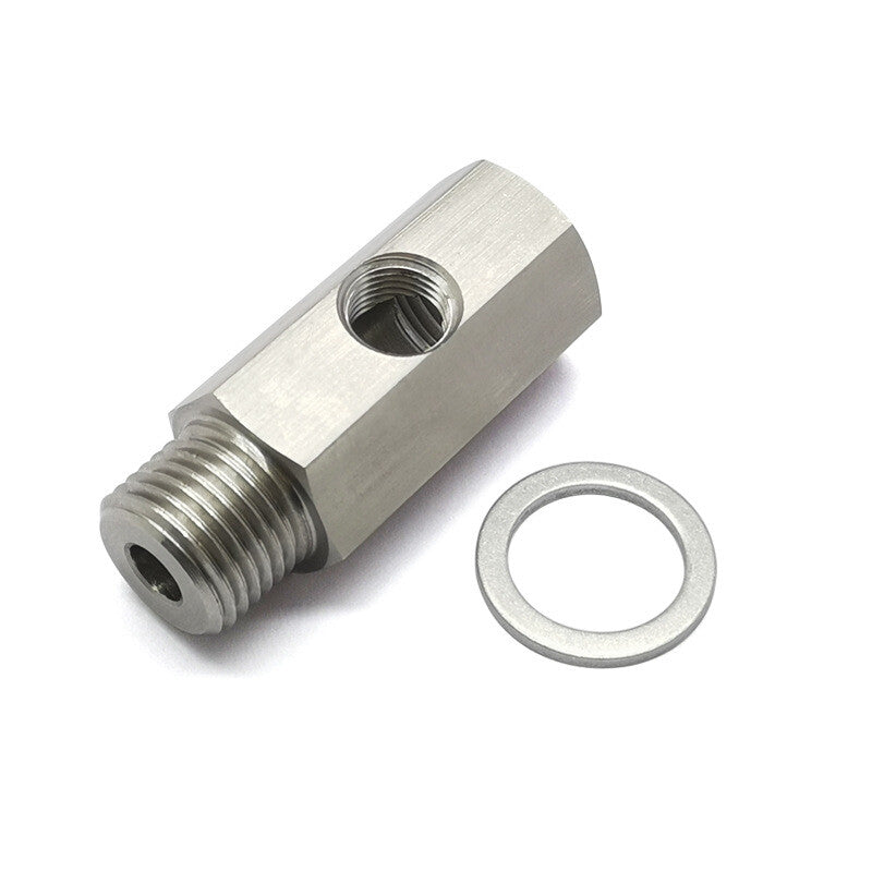 Stainless M16 x1.5 to 1/8 NPT Oil Pressure Sensor Tee Adapter for Turbo Supply