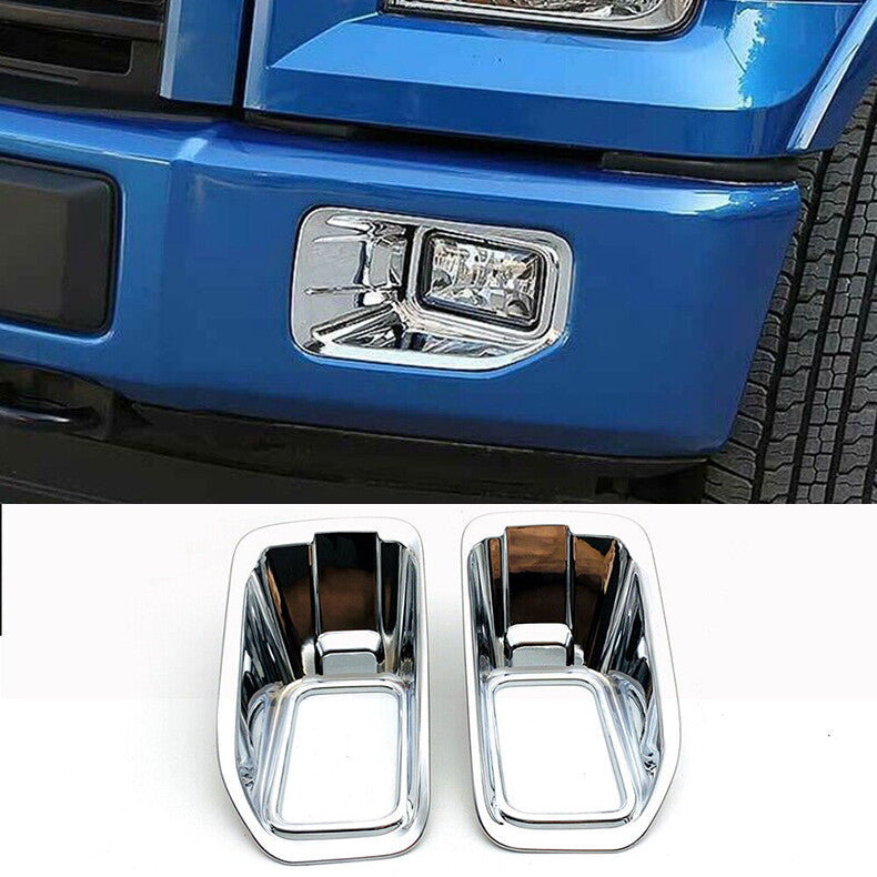 for Ford F150 F-150 2015-2020 ABS Chrome Front bumper Fog Light Lamp Cover Trim