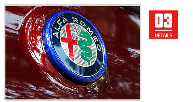 1-Pack Blue for Alfa Romeo for Stelvio Rear Boot Trunk Ring Badge Logo Cover