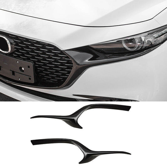 for Mazda 3 Axela 2019-23 Glossy black Front side Mesh Grille Grill Strip trim