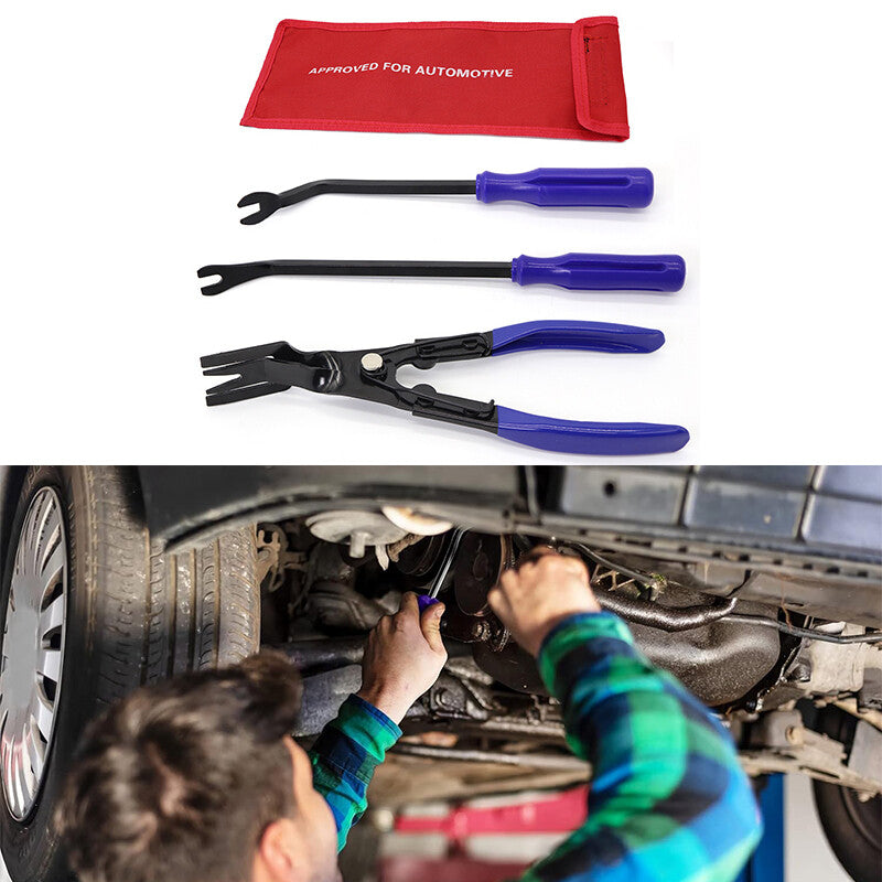 3Pcs Blue Car Door Panel Remover Body Retainer Clip Car Trim Upholstery Pry Tool