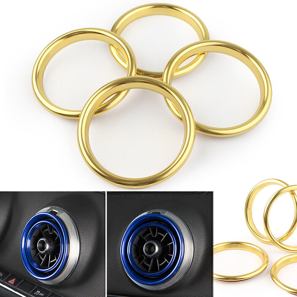 for Audi A3 8V 2012-2015 2013 14 Blue Decoration Ring 4X Car Air Vent Cover Ring