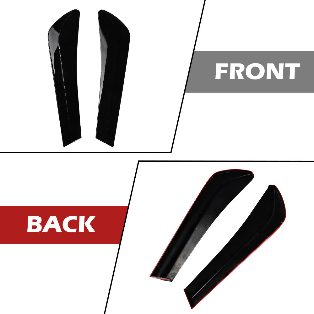 2pcs Car Rear Diffuser Side Skirts Bumper Guard Diffuser Splitter Lip Body Kit