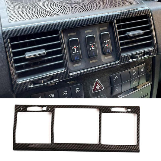 For G-Class W463 G500 G55 07-18 Carbon ABS Dashboard Center A/C Vent Cover Trim