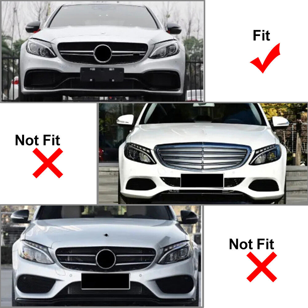 GTR Style Front Bumper Radiator Hood Grille for Benz W205 C63 C63S 15-18 15